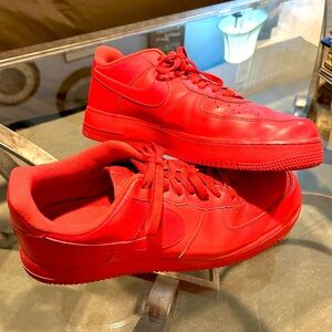 Nike Air Force 1 - Triple Red Sneakers Low Top - Men's Size 13 Shoes - Pre Owned